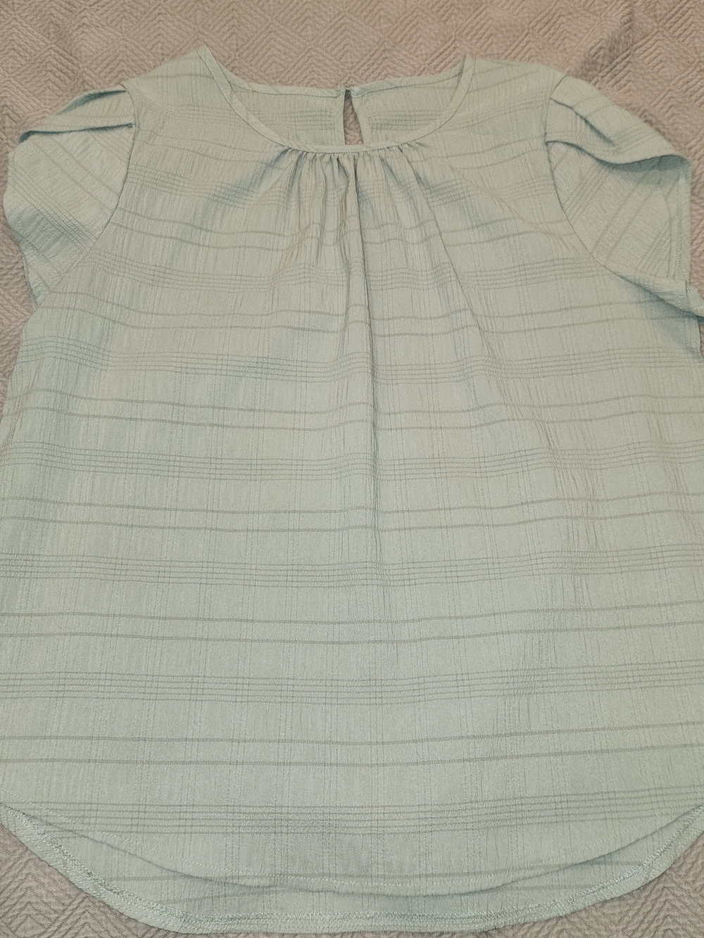 Mint Green Women's Short Sleeve Tunic Blouse